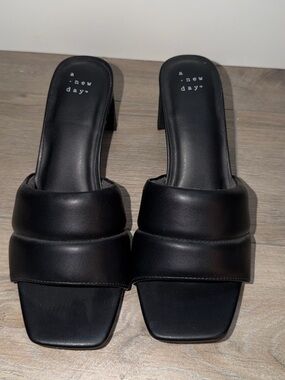 a new day Black Padded Square-Toe Heels